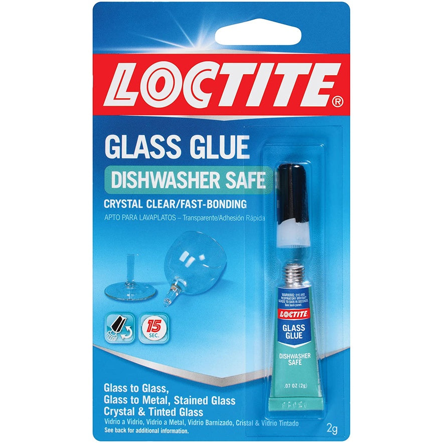 Loctite Glass Glue Dishwasher Safe, 0.07 oz. / 2g Squeeze Tube, Clear