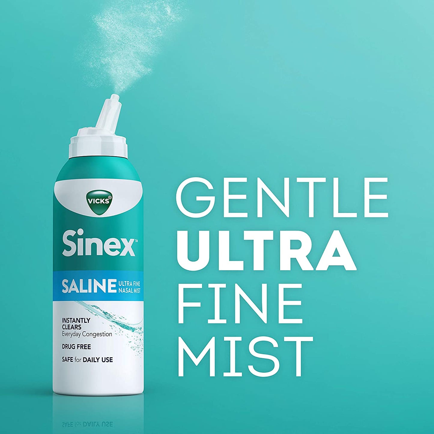 Vicks Sinex Saline Ultra Fine Nasal Mist Instantly Clears Everyday Congestion, 5.0 oz. / 142g