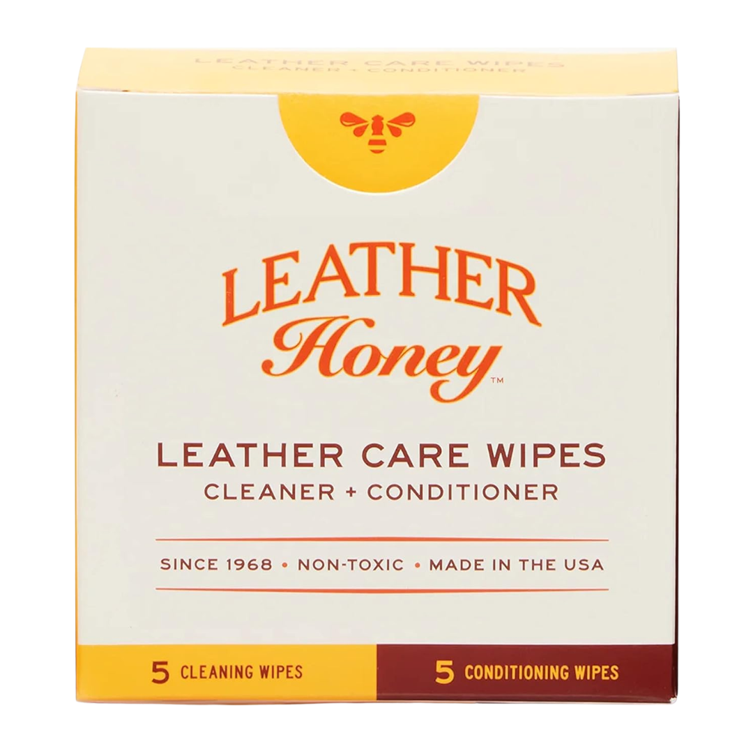 Leather Honey Care Wipes Cleaner + Conditioner, 10 Count