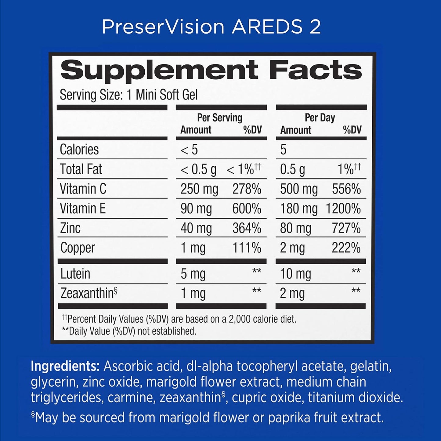 Bausch + Lomb PreserVision Areds 2 Vitamin and Mineral Supplement Mixed Berry, 60 Chewable Tablets