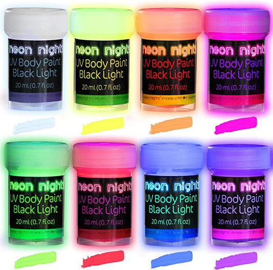 Neon Nights 8x UV Body And Face Paint Set Glow Makeup Kit 5.6 Fl Oz (160g)