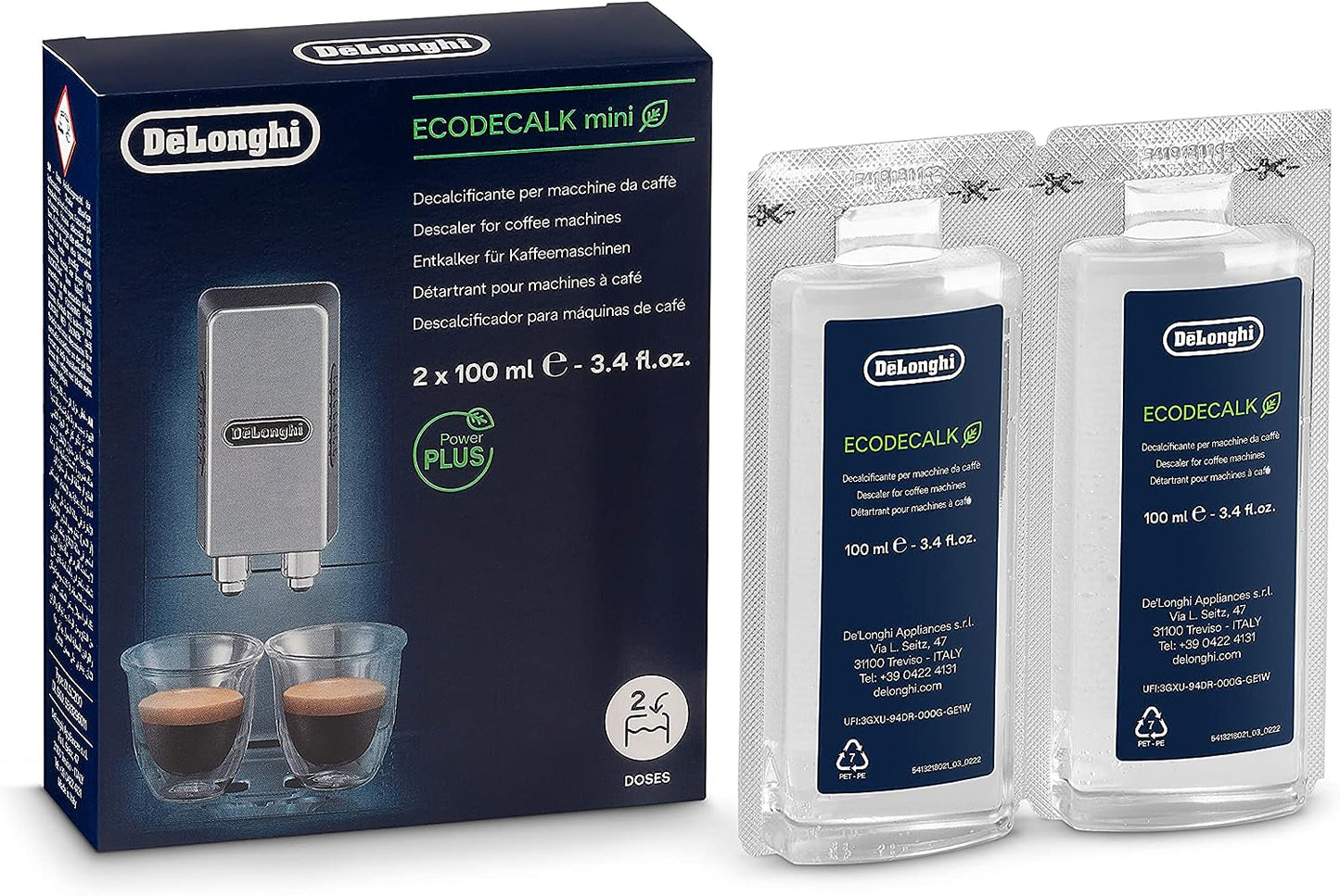 De'Longhi EcoDecalk Descaler, Universal Descaling Solution for Coffee & Espresso Machines