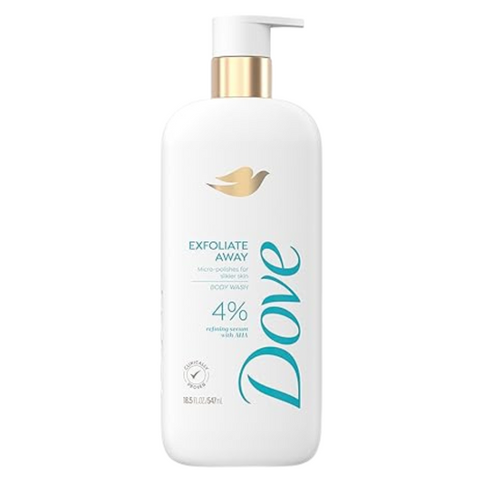 Dove Exfoliate Away 4% Refining Serum with AHA Body Wash, 547 ml / 18.5 fl oz
