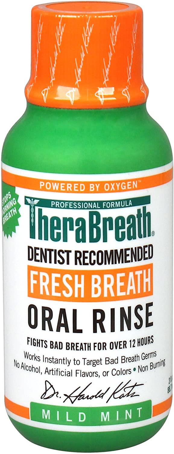 TheraBreath Fresh Breath Oral Rinse, Mild Mint 3 fl oz / 88.7 ml
