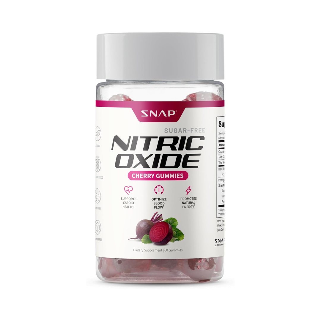 SNAP Nitric Oxide Cherry Gummies Sugar Free, 60 Gummies