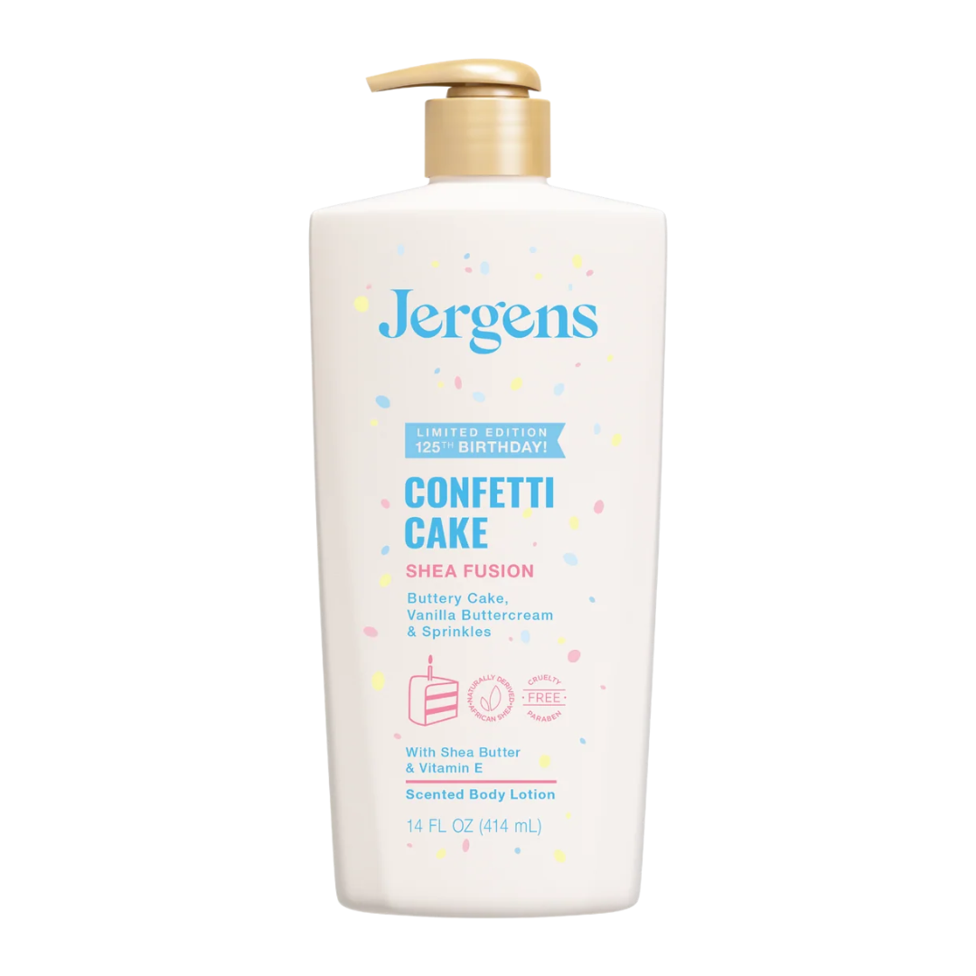 Jergens Confetti Cake Shea Fusion Body Lotion, 14 oz / 414 ml