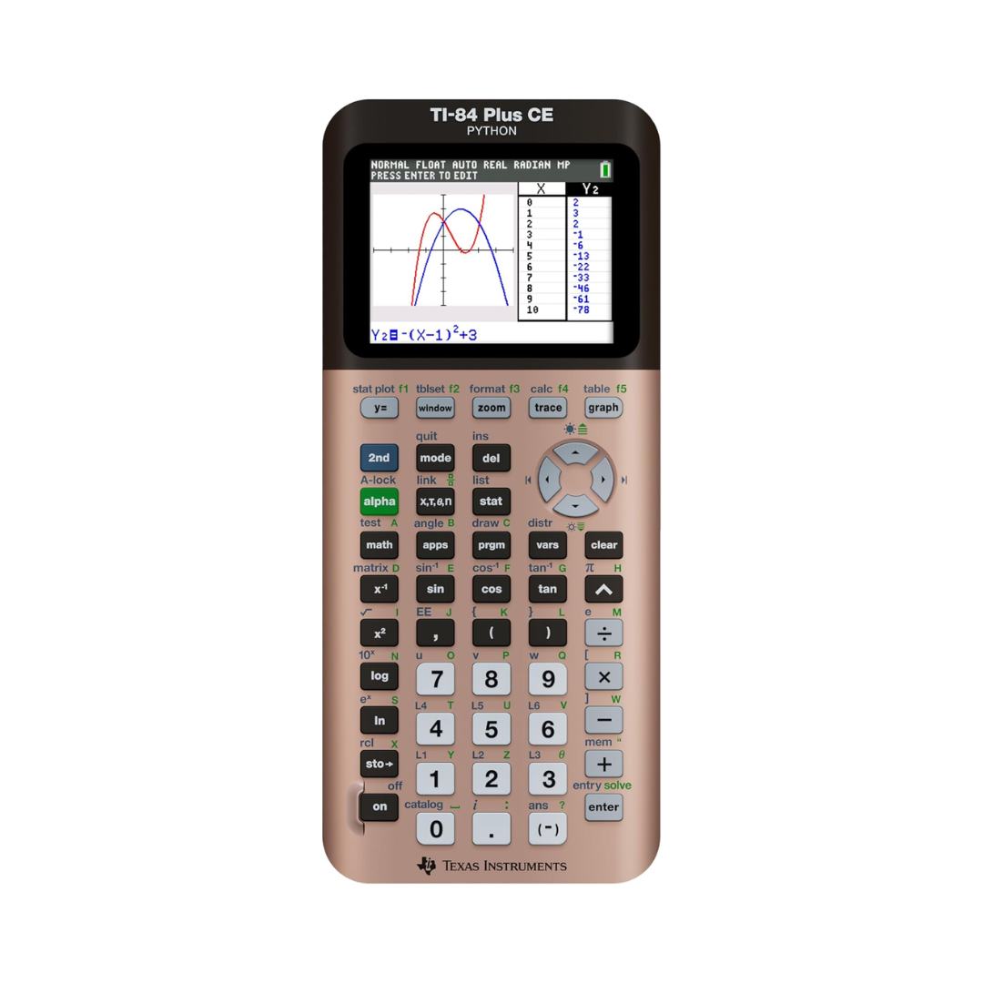 Texas Instruments TI-84 Plus CE Python Calculator, Rose Curve Gold