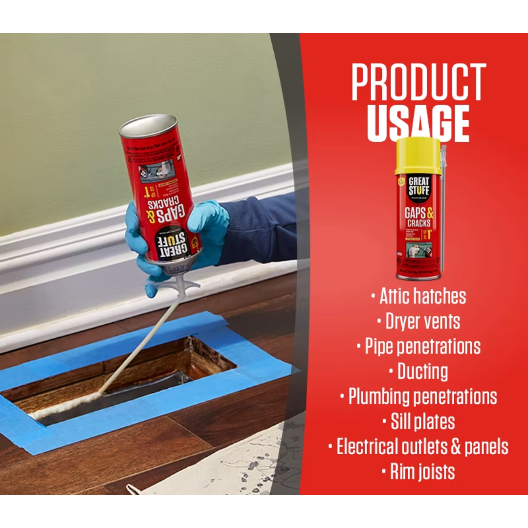Great Stuff Insulating Foam Sealants Gaps & Cracks with Original Dispenser, 12 oz / 340 g