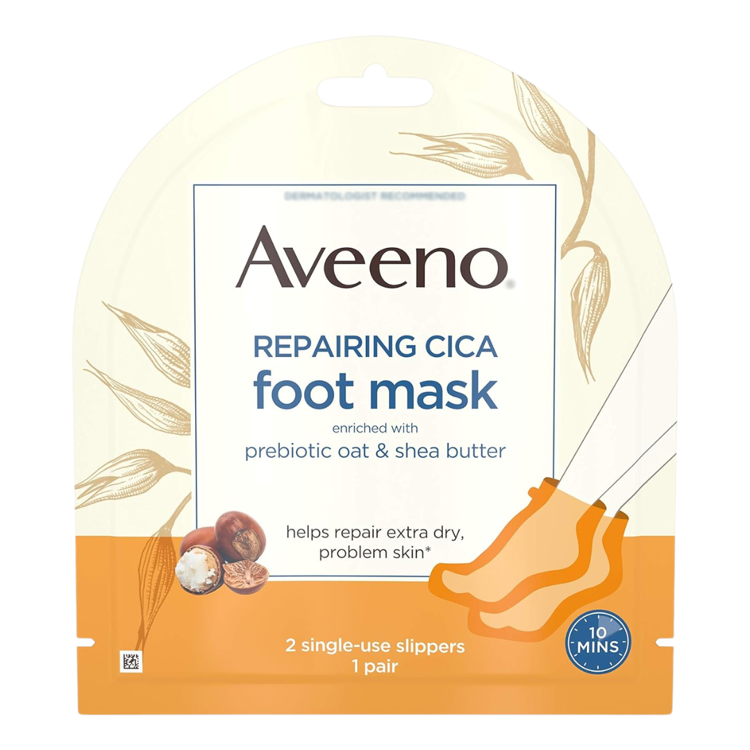 Aveeno Repairing Cica Foot Mask 2 Single-Use Slippers, 1 Pair