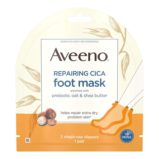 Aveeno Repairing Cica Foot Mask 2 Single-Use Slippers, 1 Pair