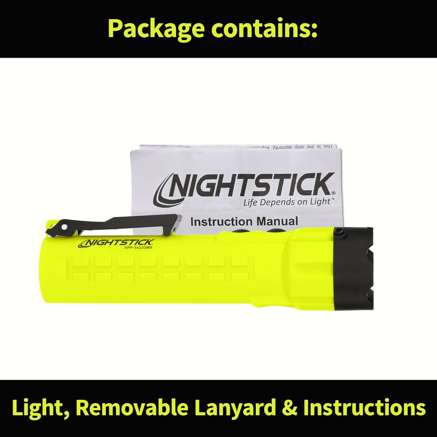 Nightstick XPP-5422GMX X-Series Intrinsically Safe Dual-Light Flashlight with Dual Magnets, Green/Black