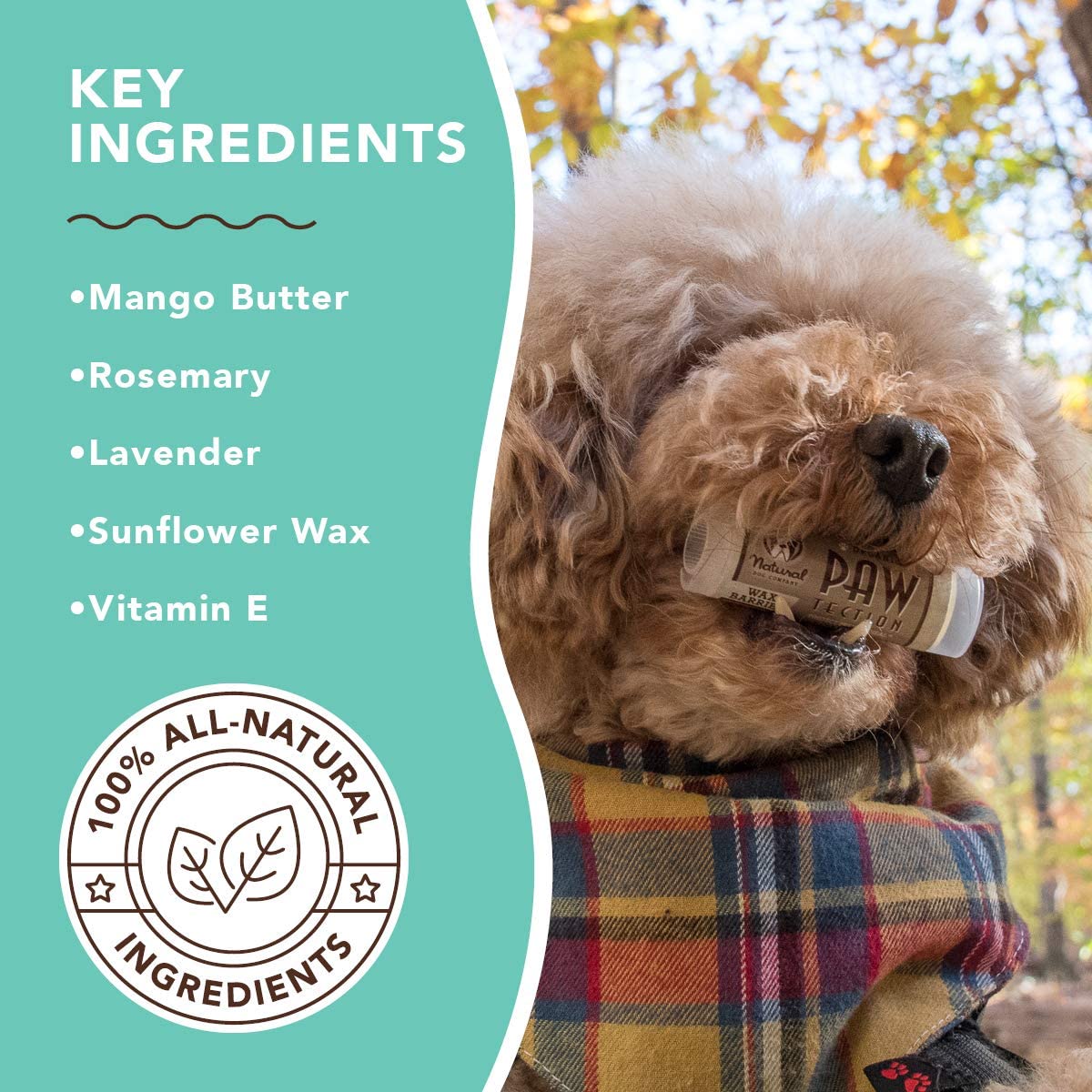 Natural Dog Company PawTection Organic Dog Paw Balm Stick, 0.15oz. / 4.5 ml