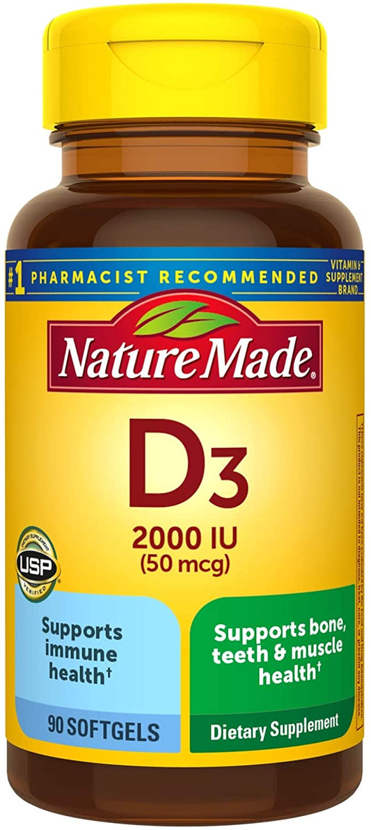 Nature Made Vitamin D3 2000 IU 50 mcg - 90 Soft Gels