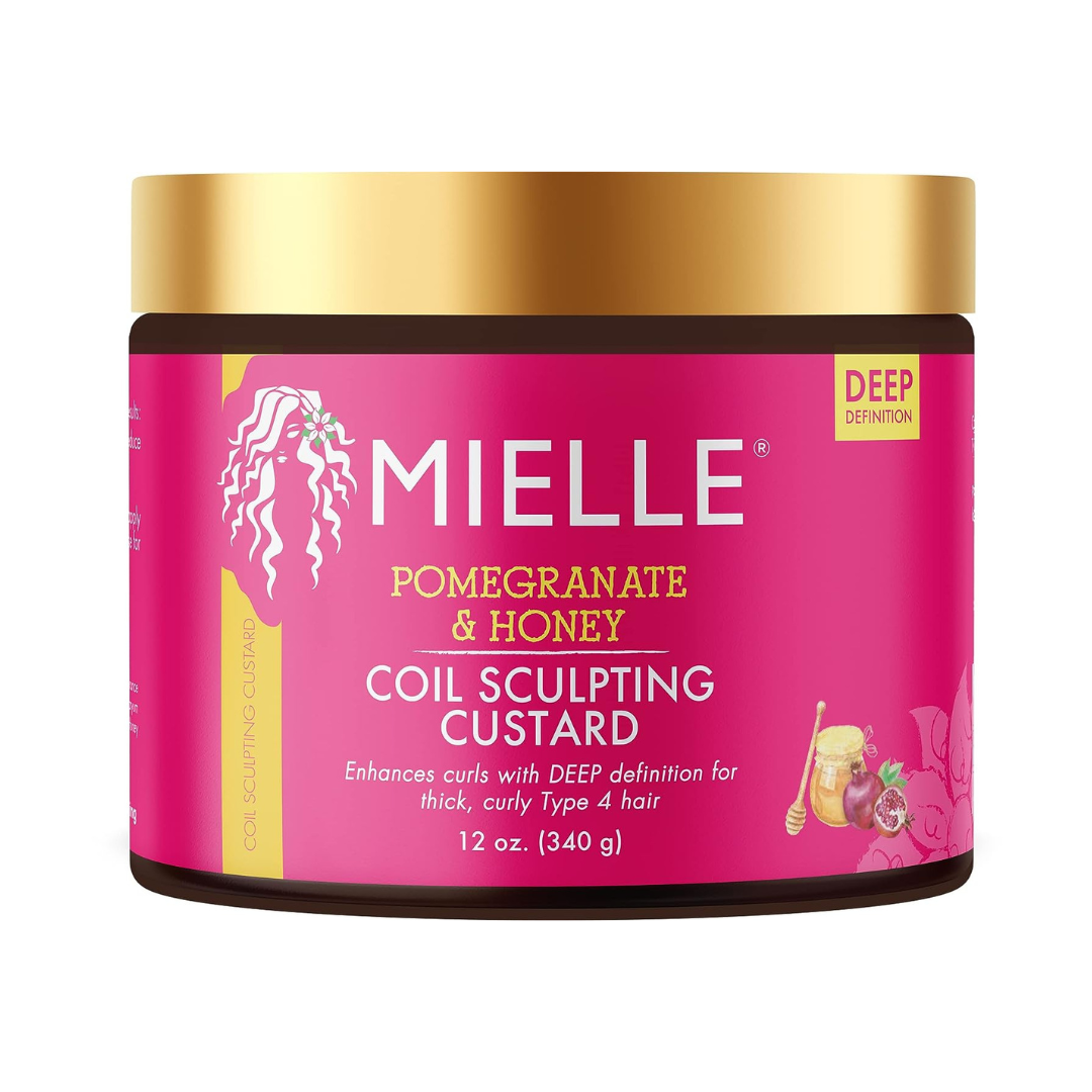 Mielle Pomegranate & Honey Coil Sculpting Custard Enhances Curl Hair 12 oz / 340g