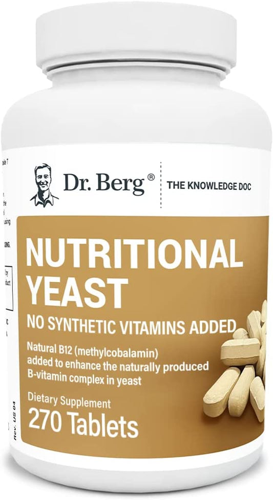 Dr. Berg's Nutritional Yeast Dietary Supplement 270 Vegan Tablets