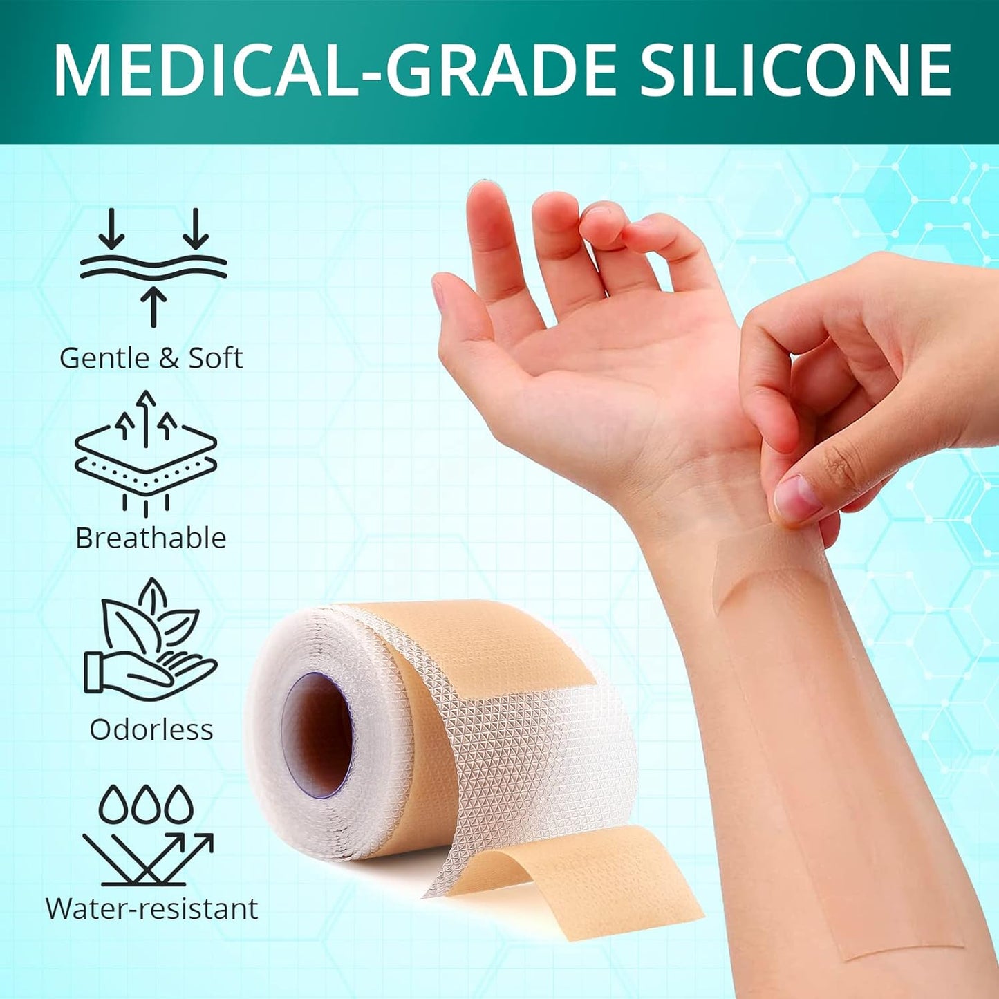 AirroYE Silicone Scar Sheets 4cm x 150cm 1 Roll