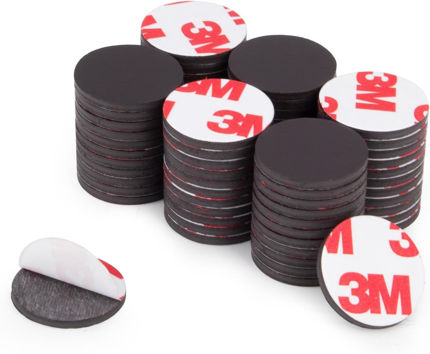 Towjug Round Magnets with Adhesive Backing 0.8’x 0.08, 30 Pieces