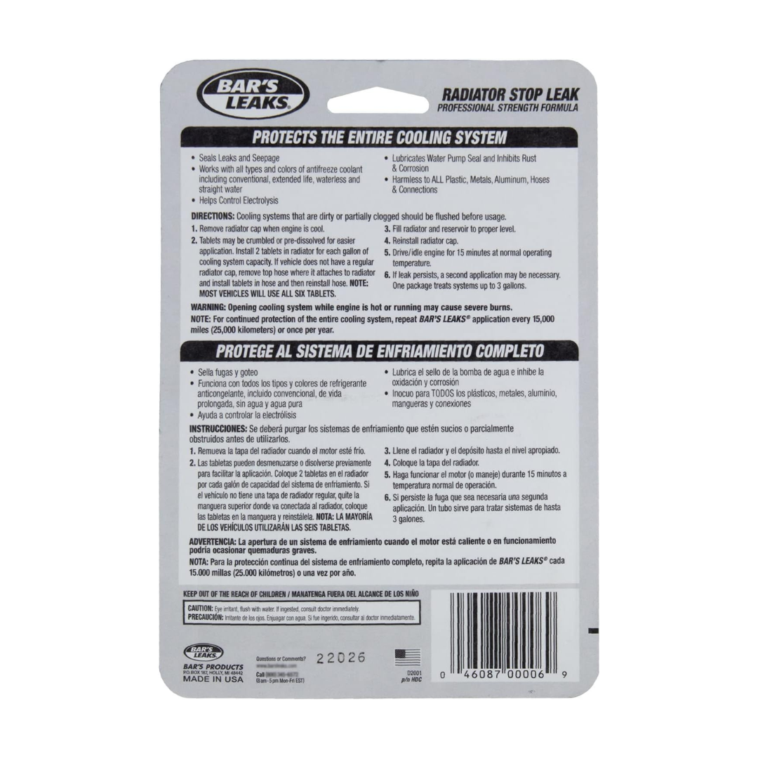 Bar's Leaks Radiator Stop Leak Tablets, 2.1 oz / 60 g
