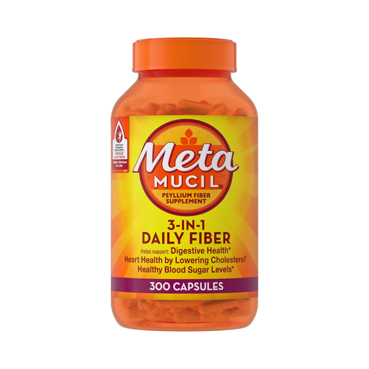 Metamucil 3-in-1 Psyllium Fiber Supplement, 300 Capsules