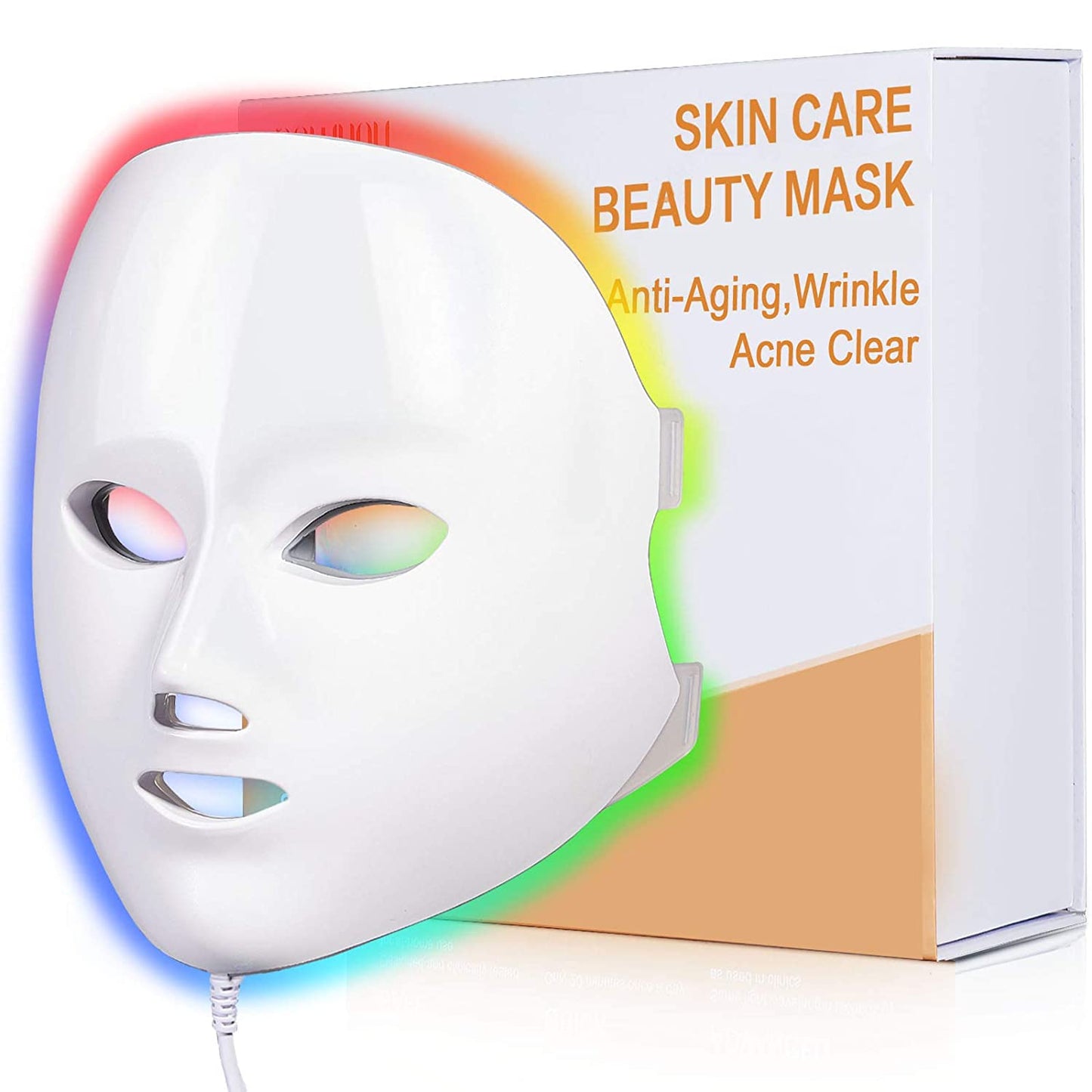 NEWKEY LED Facial Skin Care Beauty Mask Light Therapy for Acne & Wrinkle Reduction