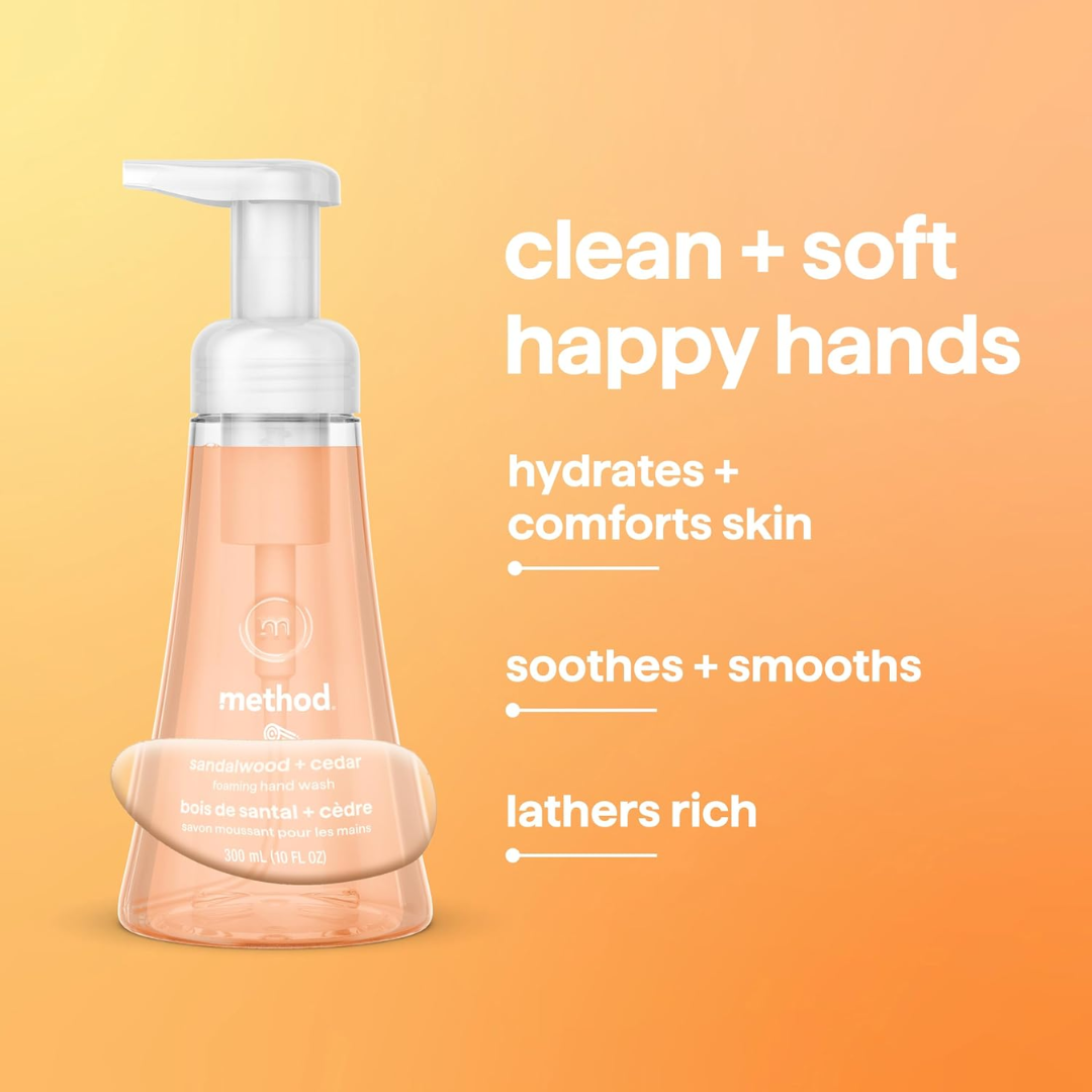 Method Sandalwood + Cedar Foaming Hand Wash, 300 ml / 10 oz