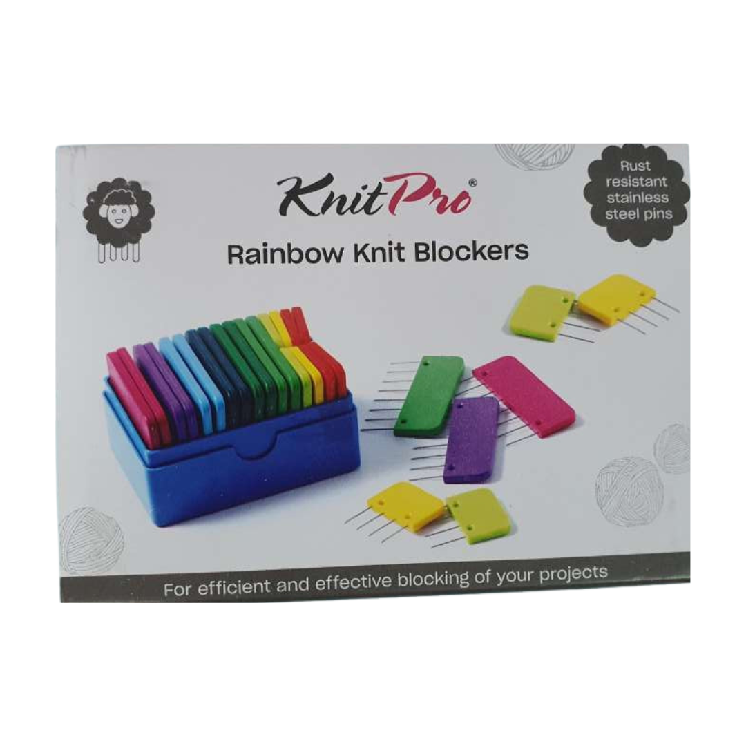 KnitPro Rainbow Knit Blockers - Pack of 20 (12Pcs Knit Blockers, 8 Pins & 8 Pcs of Knit Blockers with 4 Pins) (10878)