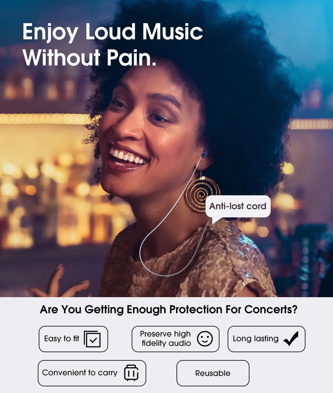 Hearprotek High Fidelity Music Earplugs 2 Pairs