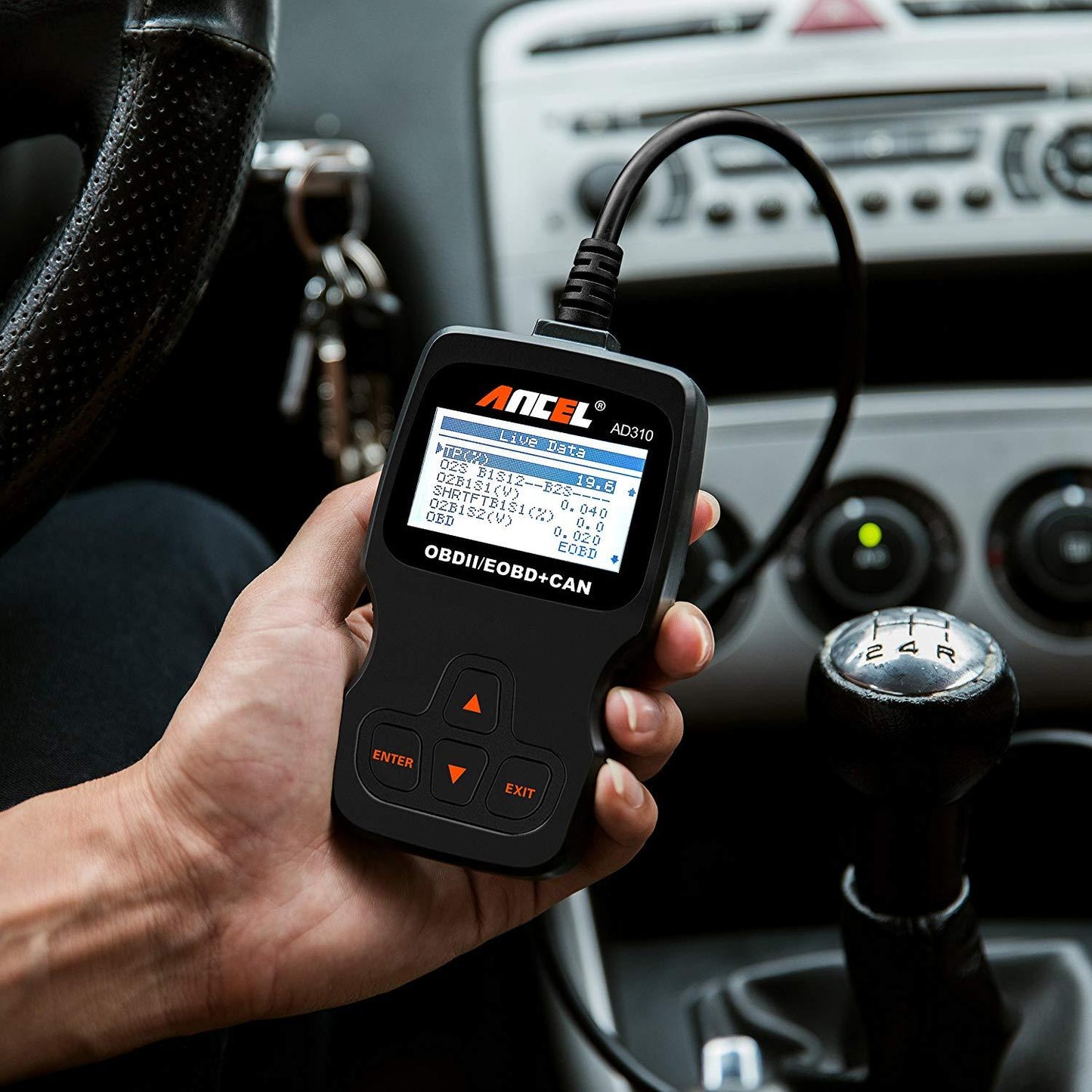 ANCEL AD310 Universal OBD II Car Code Scanner, Black