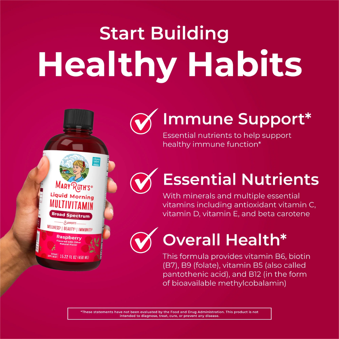 Mary Ruth's Liquid Morning Multivitamin Raspberry, 450 ml / 15.22 oz