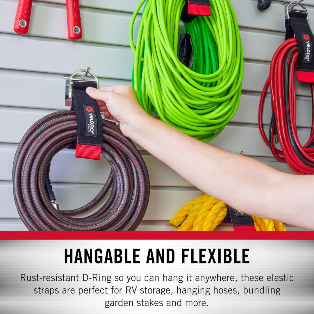 Velcro Easy Hang Stretch Storage Strap Heavy Duty Elastic Medium Black – 24 x 2