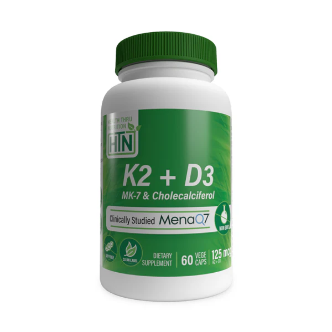Health Thru Nutrition K2 + D3 125 mcg, 60 Vegecaps