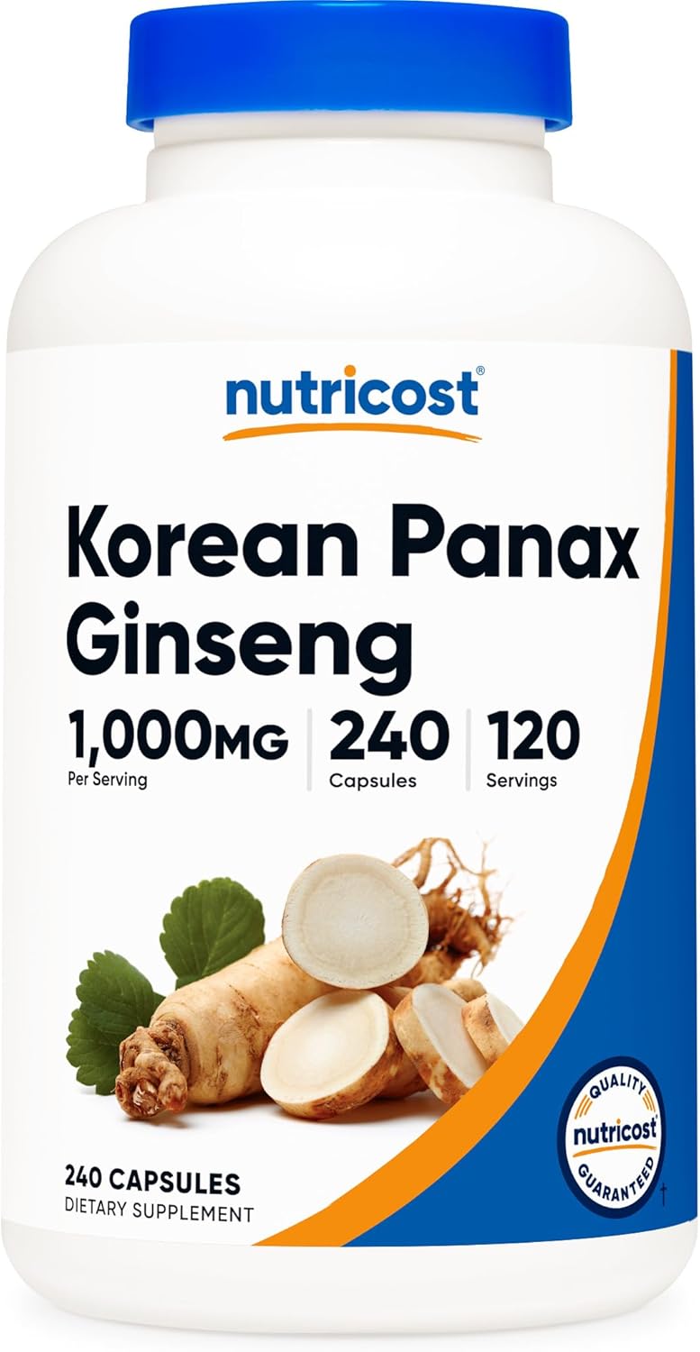 Nutricost Korean Panax Ginseng 1,000mg 240 Capsules