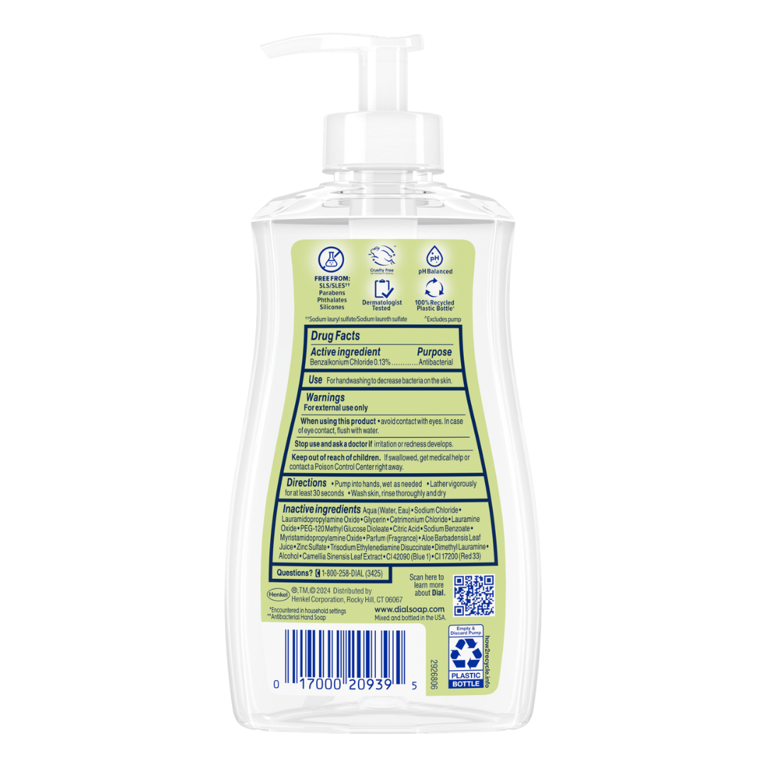 Dial Antibacterial Defense Hand Soap + Aloe White Tea Scent, 11 oz / 325 ml