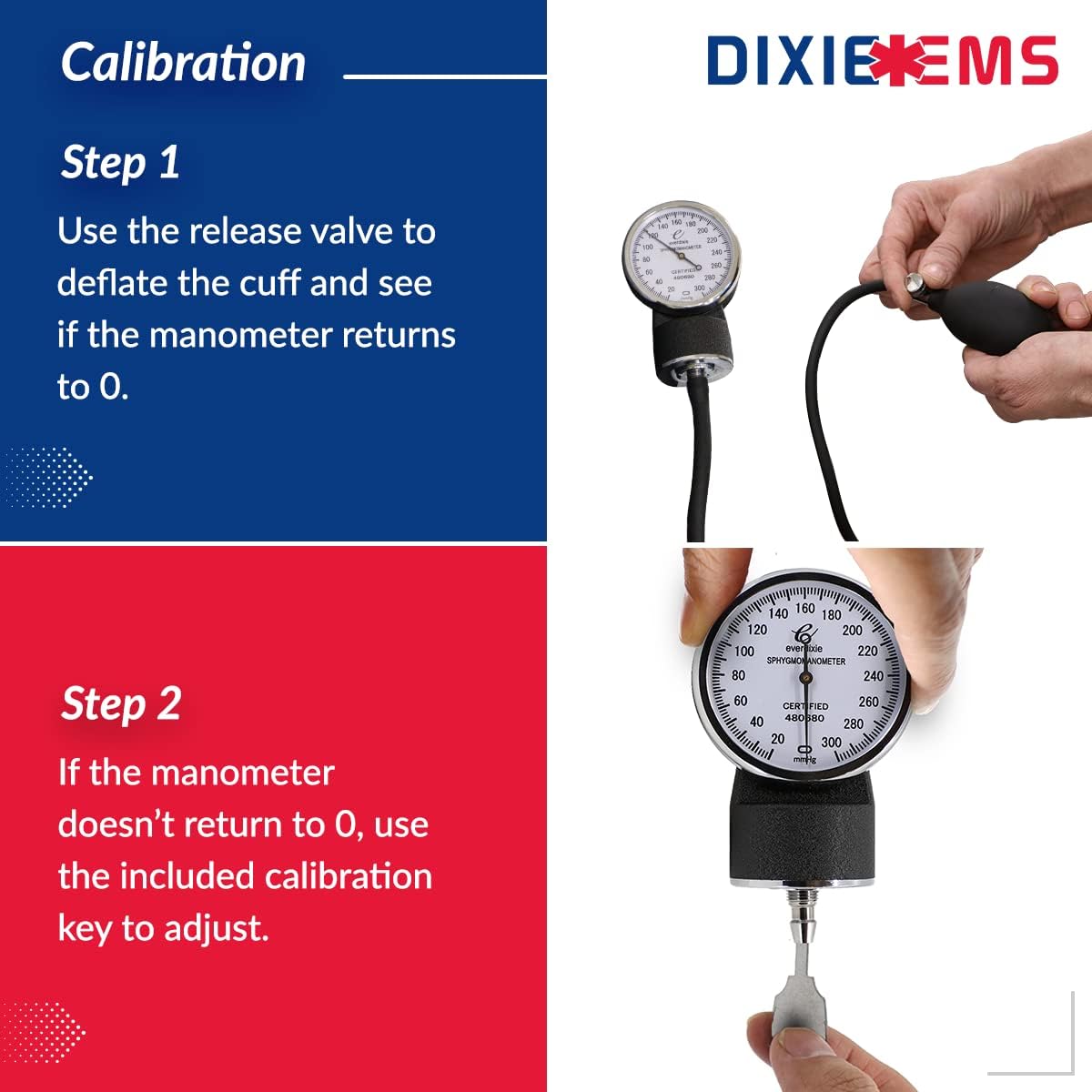 Dixie EMS Deluxe Aneroid Sphygmomanometer Blood Pressure Set Tool - Black