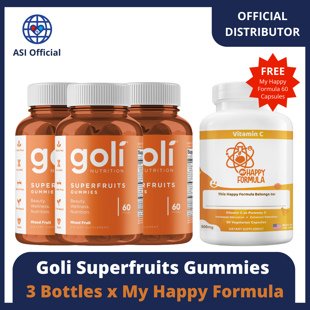 Goli Superfruits Gummy with Collagen, Mixed Fruit, Vegan, Plant-Based, Non-GMO, Gluten-Free & Gelatin Free Multivitamin