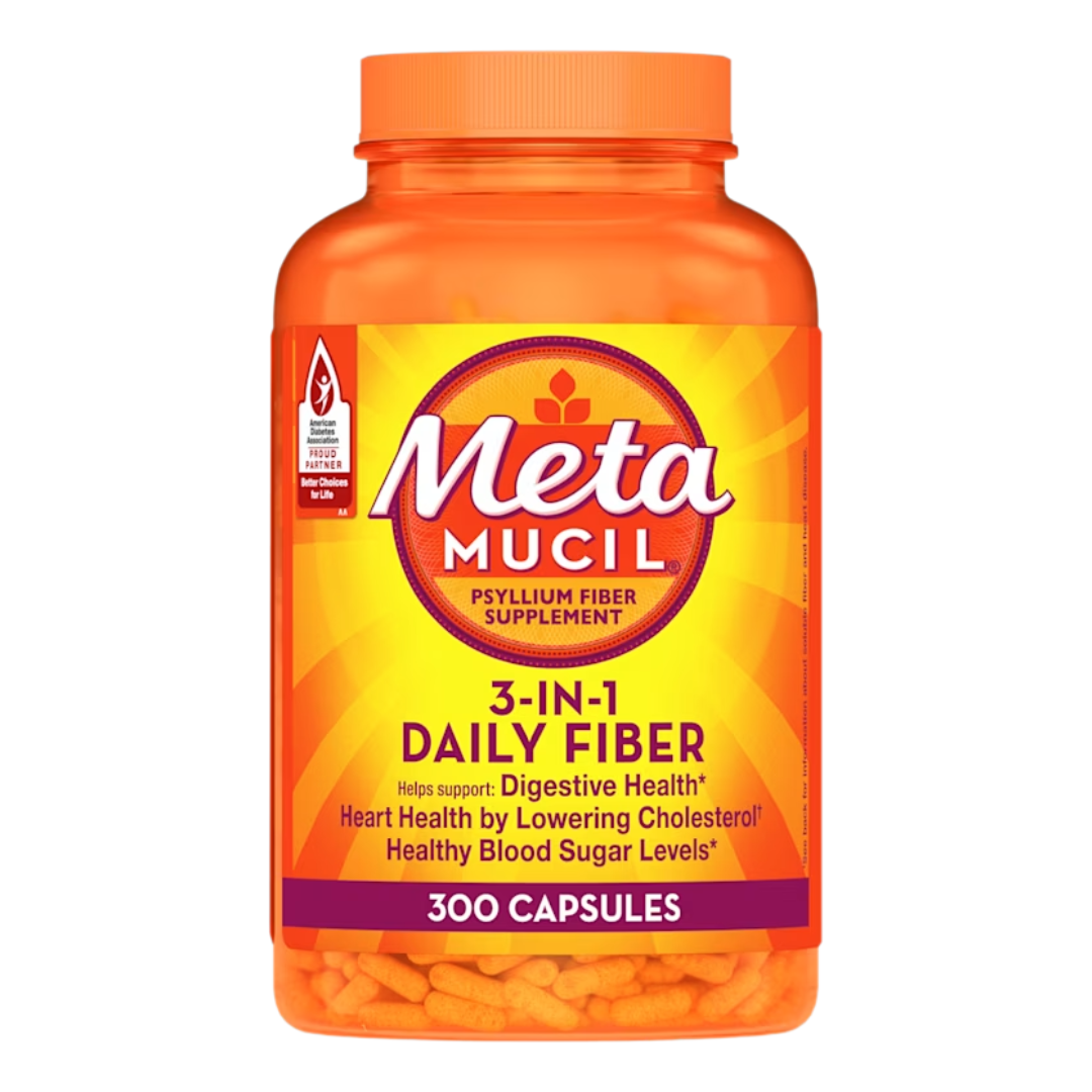 Metamucil 3-in-1 Daily Psyllium Fiber Supplement, 300 Capsules