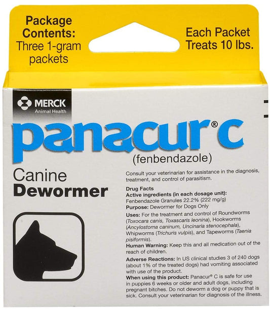 Panacur C Canine Dewormer, Treats 10 lbs. Dogs (1g each)