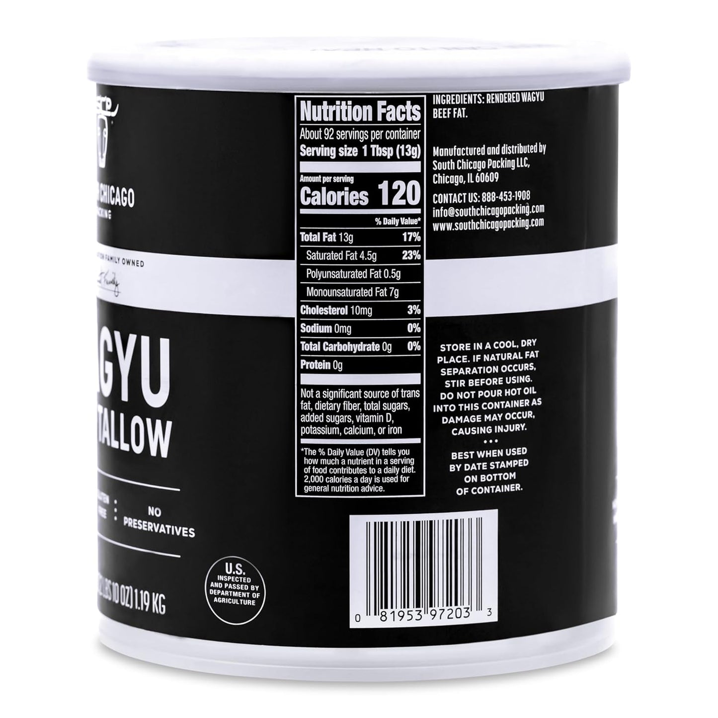 South Chicago Wagyu Beef Tallow, 1.19 kg / 42 oz