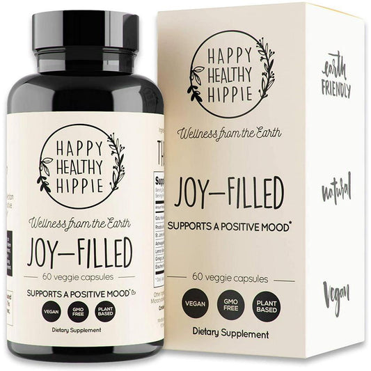 Happy Healthy Hippie Joy-Filled. 100% Plant-Based Supplement Supports a Positive Mood, 60 Capsules