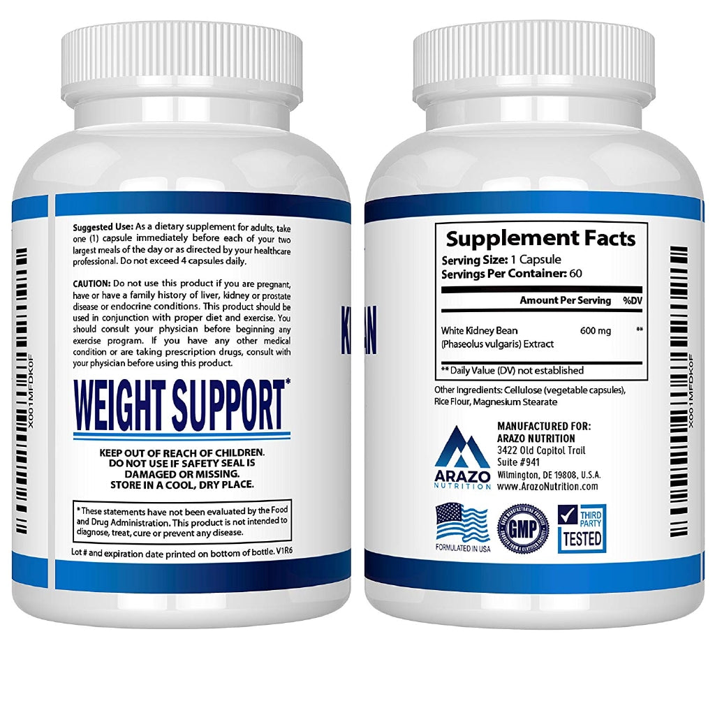 Arazo Nutrition White Kidney Bean Carb Blocker 60 Capsules