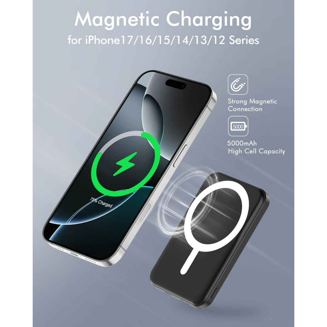 Podoru KT-D003MINI Wireless Power Bank for iPhone 5000mAh, Black