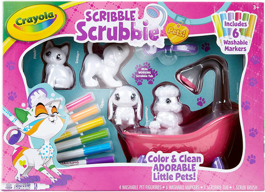 Crayola Scribble Scrubbie Pets Scrub Tub Animal Toy Set, Gift for Kids, Ages 3+