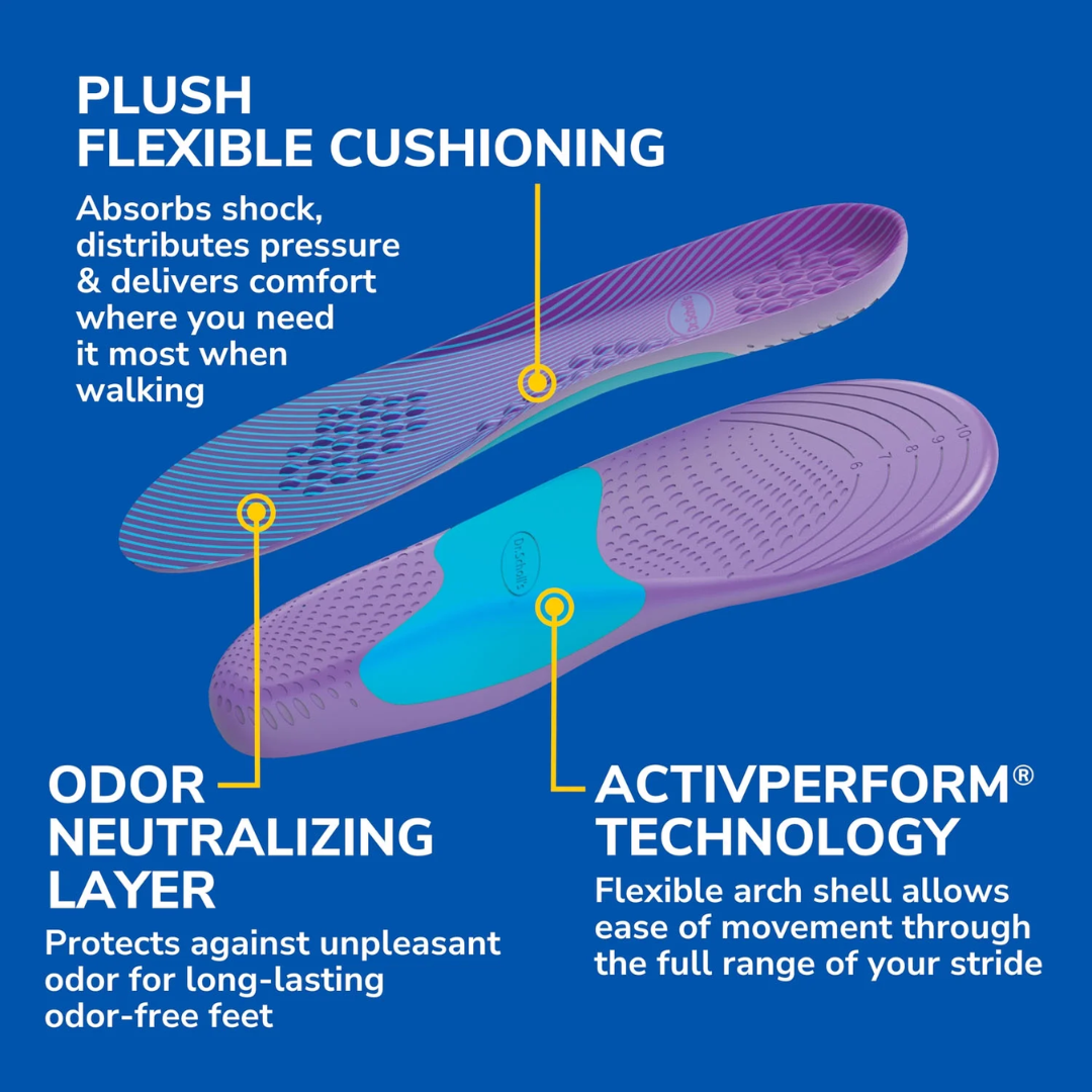 Dr. Scholl's Walk Longer Comfort Insoles Women's, Size 6 - 11 (1 Pair)