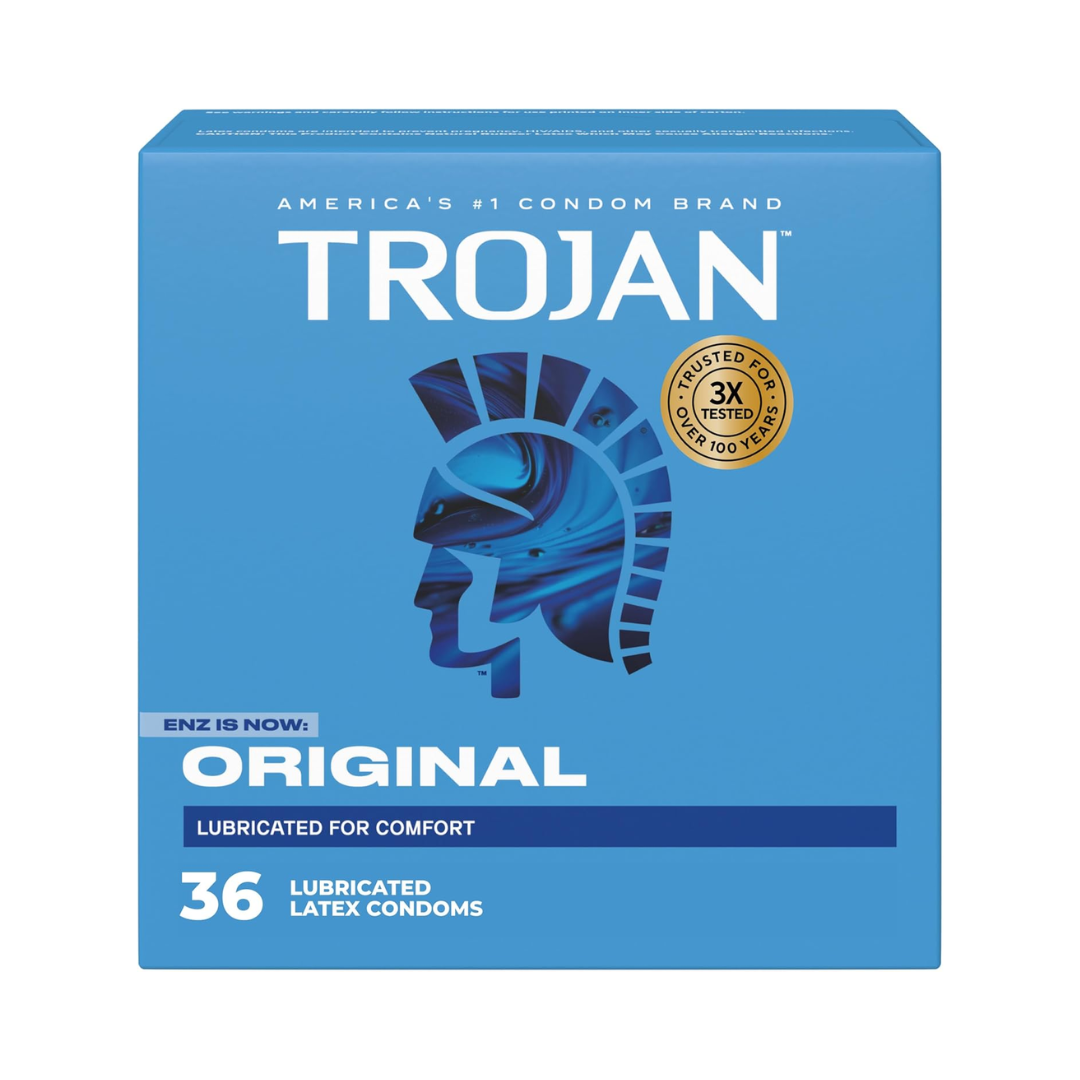 Trojan ENZ Original Lubricated Latex Condoms, 36 Count