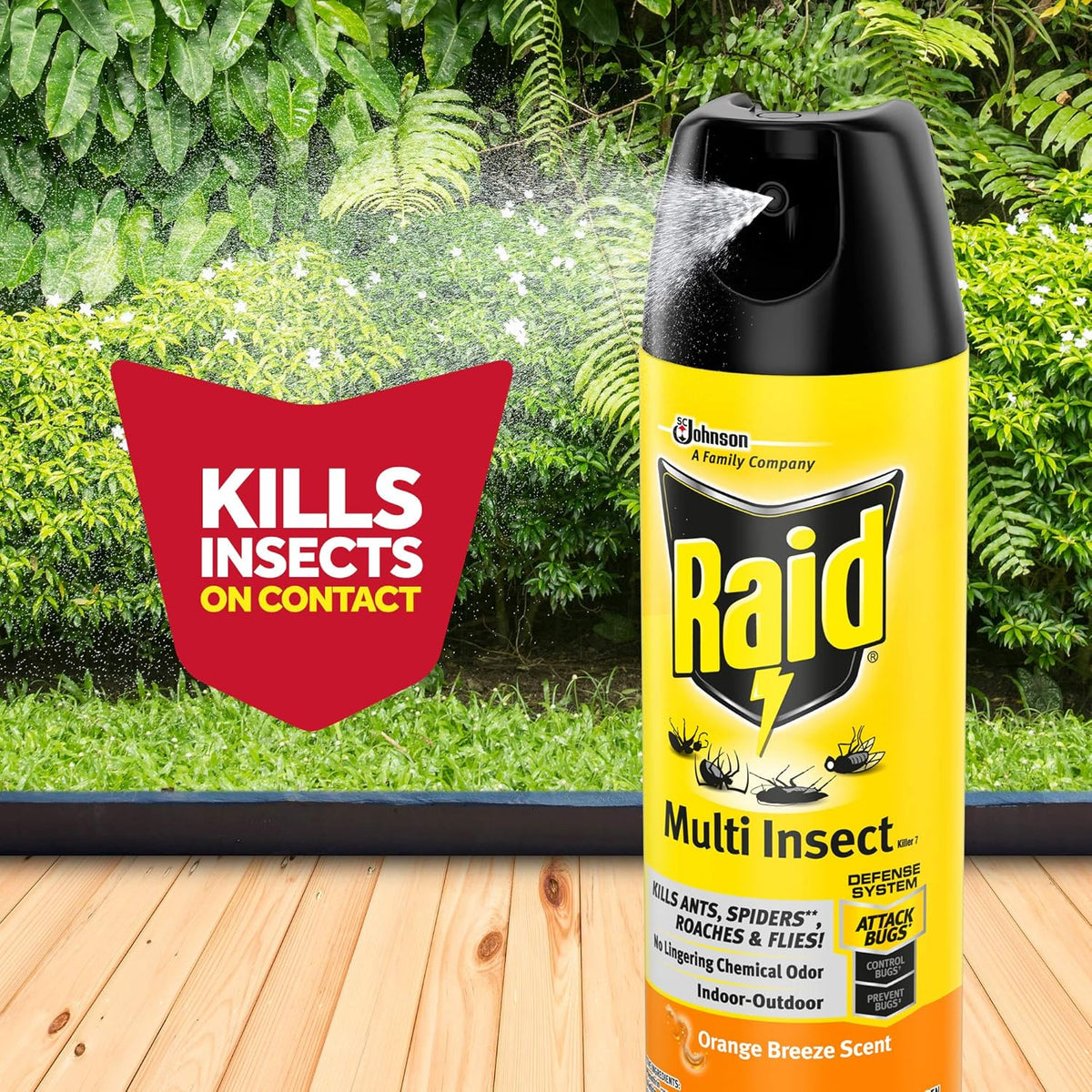 Breeze Insect SC Johnson Raid Multi Insect Killer, Orange Breeze Scent, 425 g / 15 o ...