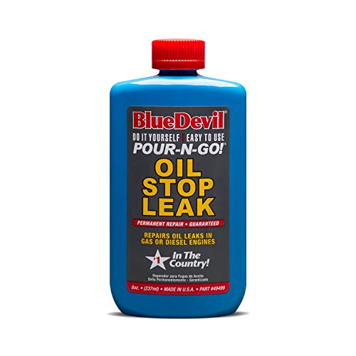 BlueDevil Pour-N-Go Oil Stop Leak, 8 oz. / 237ml, Repairs Oil Leaks in Gas or Diesel Engines