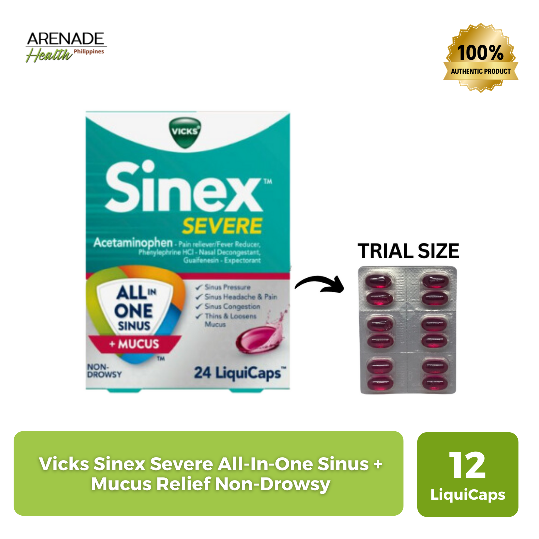 Vicks Sinex Severe All-In-One Sinus + Mucus Relief Non-Drowsy