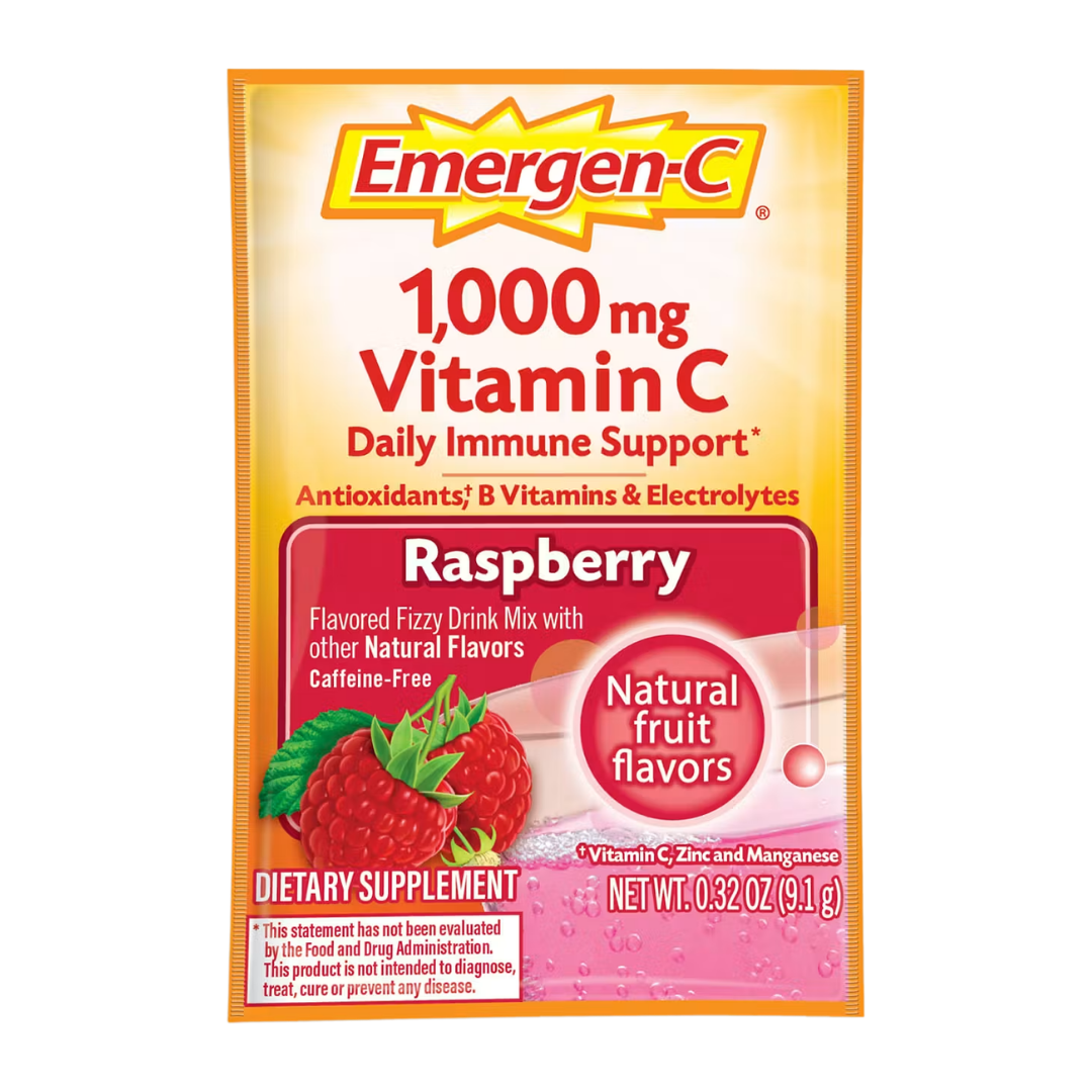Emergen-C Vitamin C 1,000 mg Raspberry Powder, 0.32 oz / 9.1 g