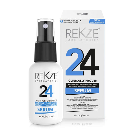 REKZE Laboratories 24 Anti-Hair Loss, Hair Thickening & Growth Stimulating Serum, 2 fl.oz / 60ml