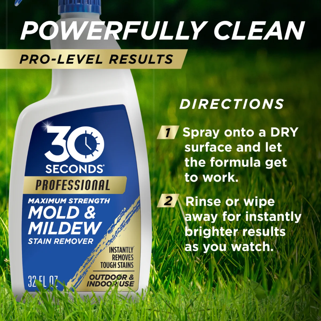 30 Seconds Professional Maximum Strength Mold & Mildew Stain Remover, 32 oz / 946 ml